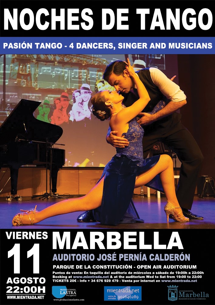 El Auditorio del Parque de la Constitución será escenario este viernes 11 de agosto del espectáculo ‘Pasión Tango’